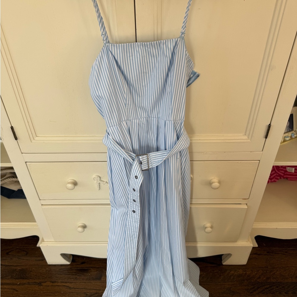 A New Day Light Blue and White Striped Dress